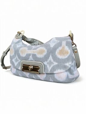 Coach Kristin Ikat Shimmer Hobo Bag - Silver/Grey Op Art